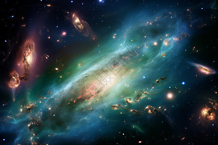 银河系中的星系背景图片