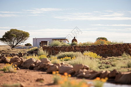 沙漠中的住宅房屋图片