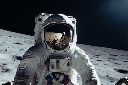 登上月球探险的宇航员图片