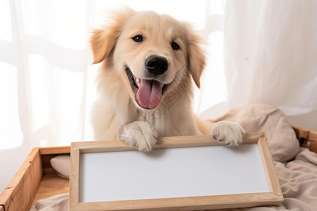 开心活泼的金毛犬背景图片