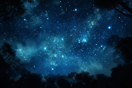 夜晚璀璨的星空景观图片