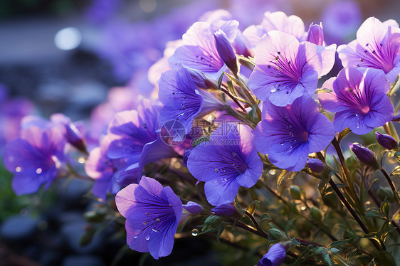 美丽花园的紫色花朵图片