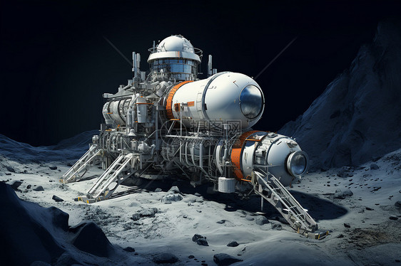 未来月球上的空间站图片