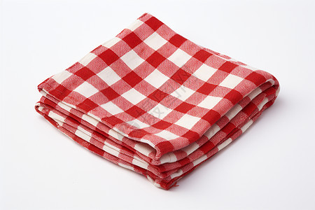 折叠的红白方格纺织品图片