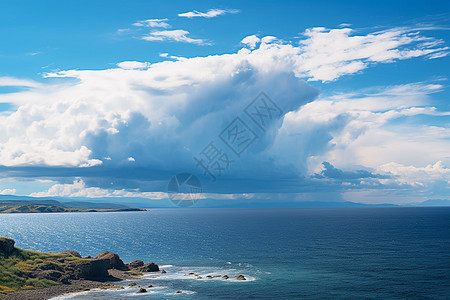 万里晴空海天一色背景