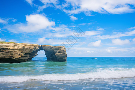 欧洲自然风景大海和岩石的自然风景背景