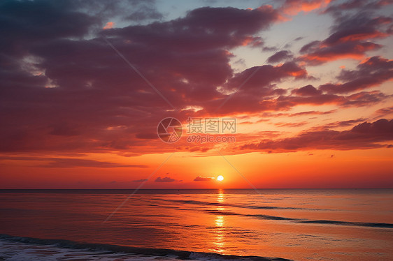 海上日出的唯美景象图片