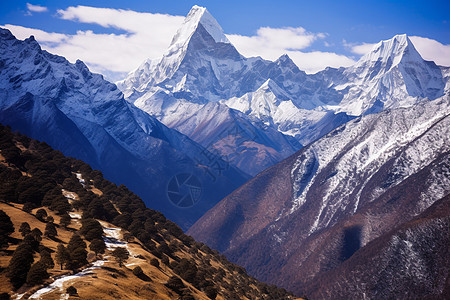 冰雪皑皑的喜马拉雅山图片素材