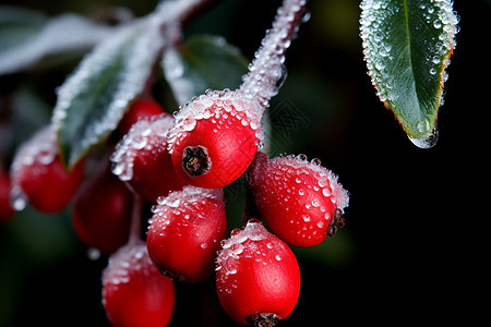 冰雪覆盖的浆果图片