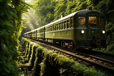 列车穿行森林图片