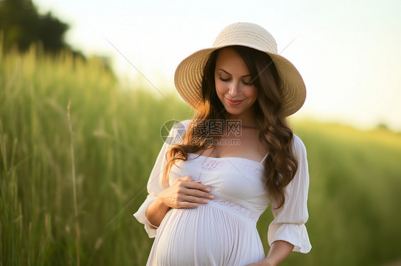 开心的孕妇图片