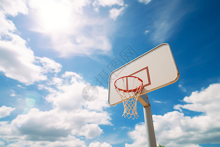 篮球球场的光影图片