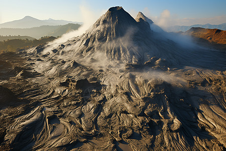 喷发的火山背景图片