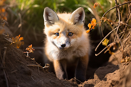 森林中的小狐狸图片