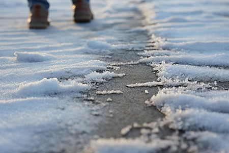 冬日的足迹图片