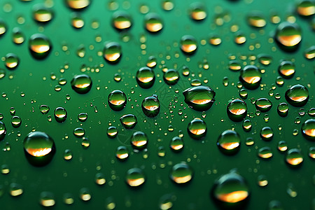 绿布上的水滴图片