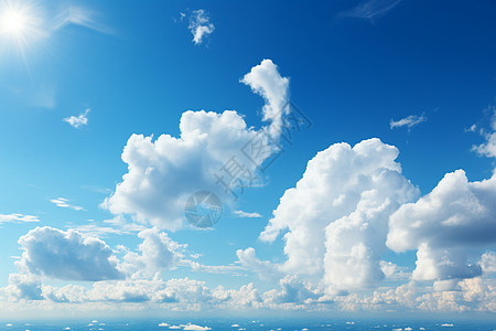 蓝色云白素材蓝天白云中的天堂背景