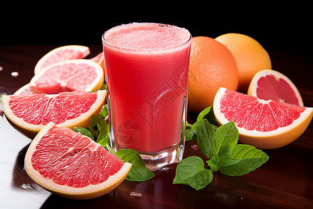 美味可口的柚子汁背景图片