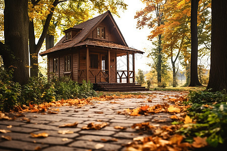 秋天的小屋图片