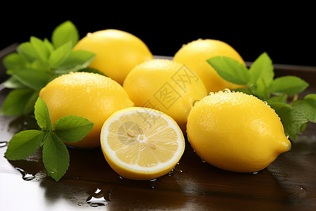 柠檬上的水珠图片