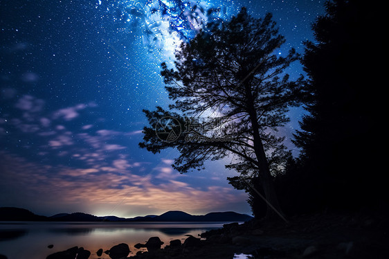 夜空中闪烁璀璨的星光图片