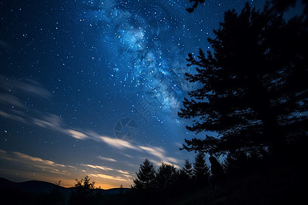 璀璨夜空夜晚天空中的星系背景