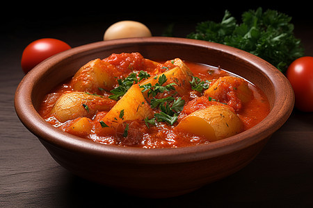 健康的番茄土豆炖菜图片