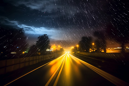 星空高清公路星空背景