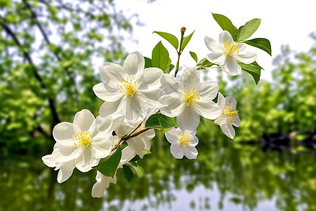 白花绽放图片