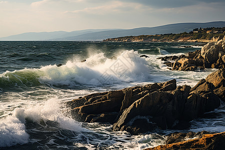 海浪汹涌图片