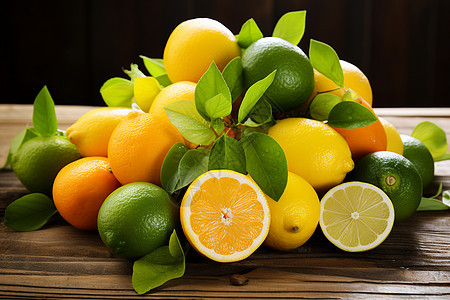 新鲜的柠檬和橙子图片