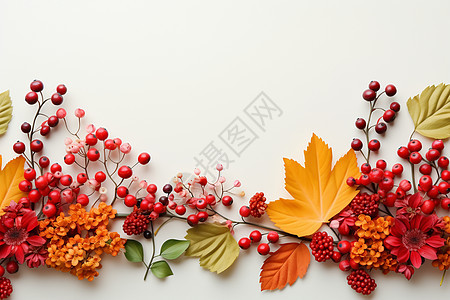 秋天的树叶背景图片