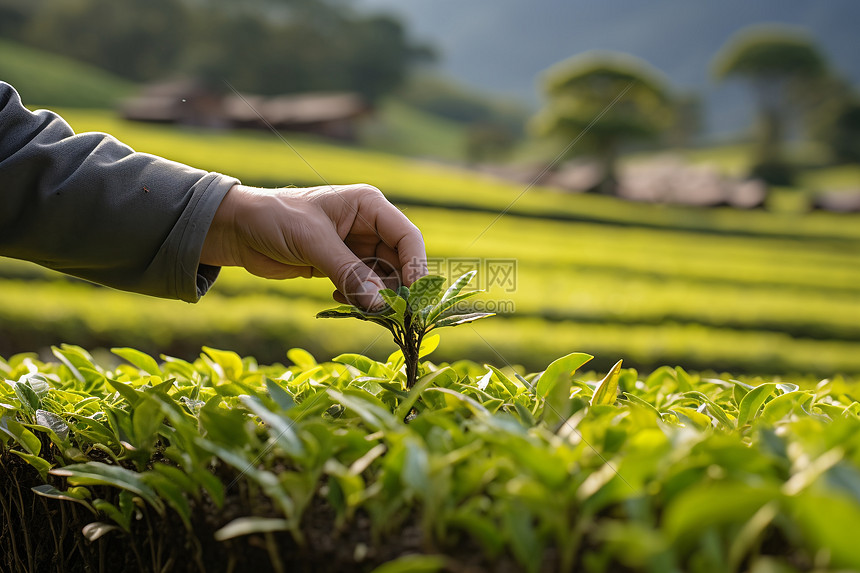 茶农在采摘图片