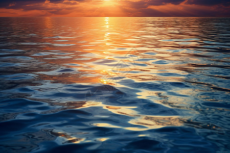 日落下的海洋图片