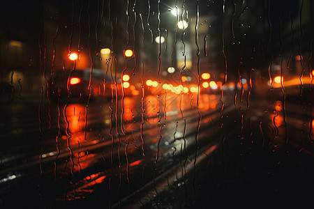 雨中的城市道路图片