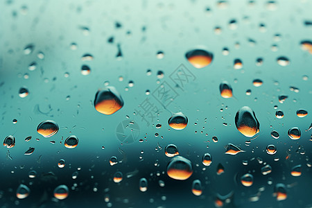 窗户上倾泻的雨水图片