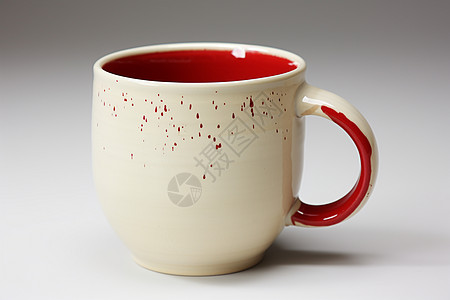 红白相间的陶瓷咖啡杯图片
