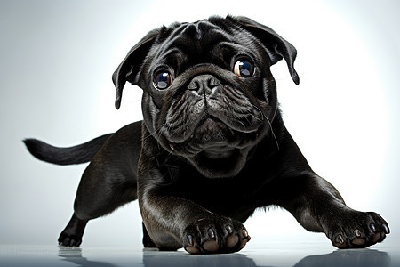 黑色狗狗睁得大大的眼睛图片