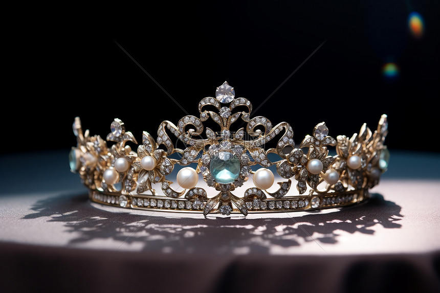 桌上的钻石皇冠图片