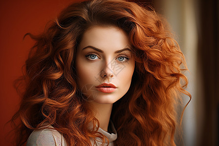 红发艳丽的女郎图片