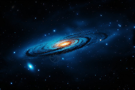 星系中的蓝色星云图片