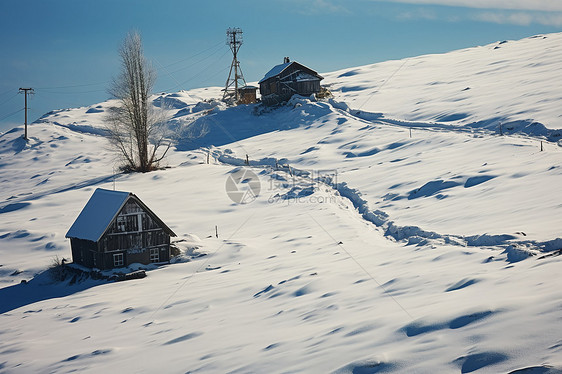 冬日里的积雪图片