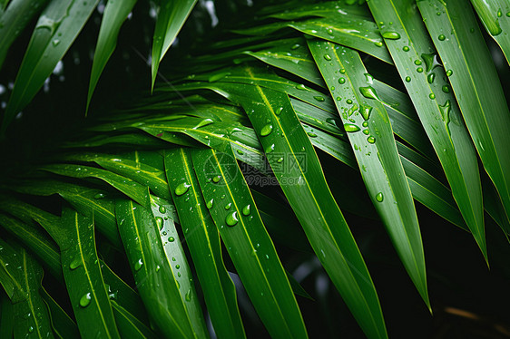 雨林中的植物特写图片