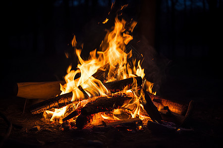 燃烧取暖的篝火背景图片