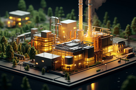 小型发电厂模型概念图图片