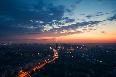 现代城市美丽的夜景图片