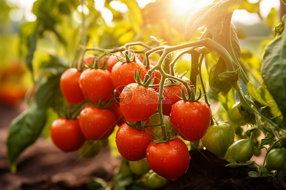 乡村农业种植的番茄作物图片