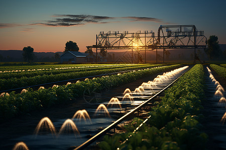 农田的自动灌溉系统图片