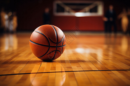 地板上的一个篮球图片