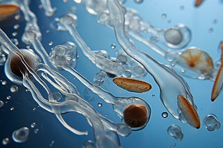 水滴摄影水中游泳的水母背景